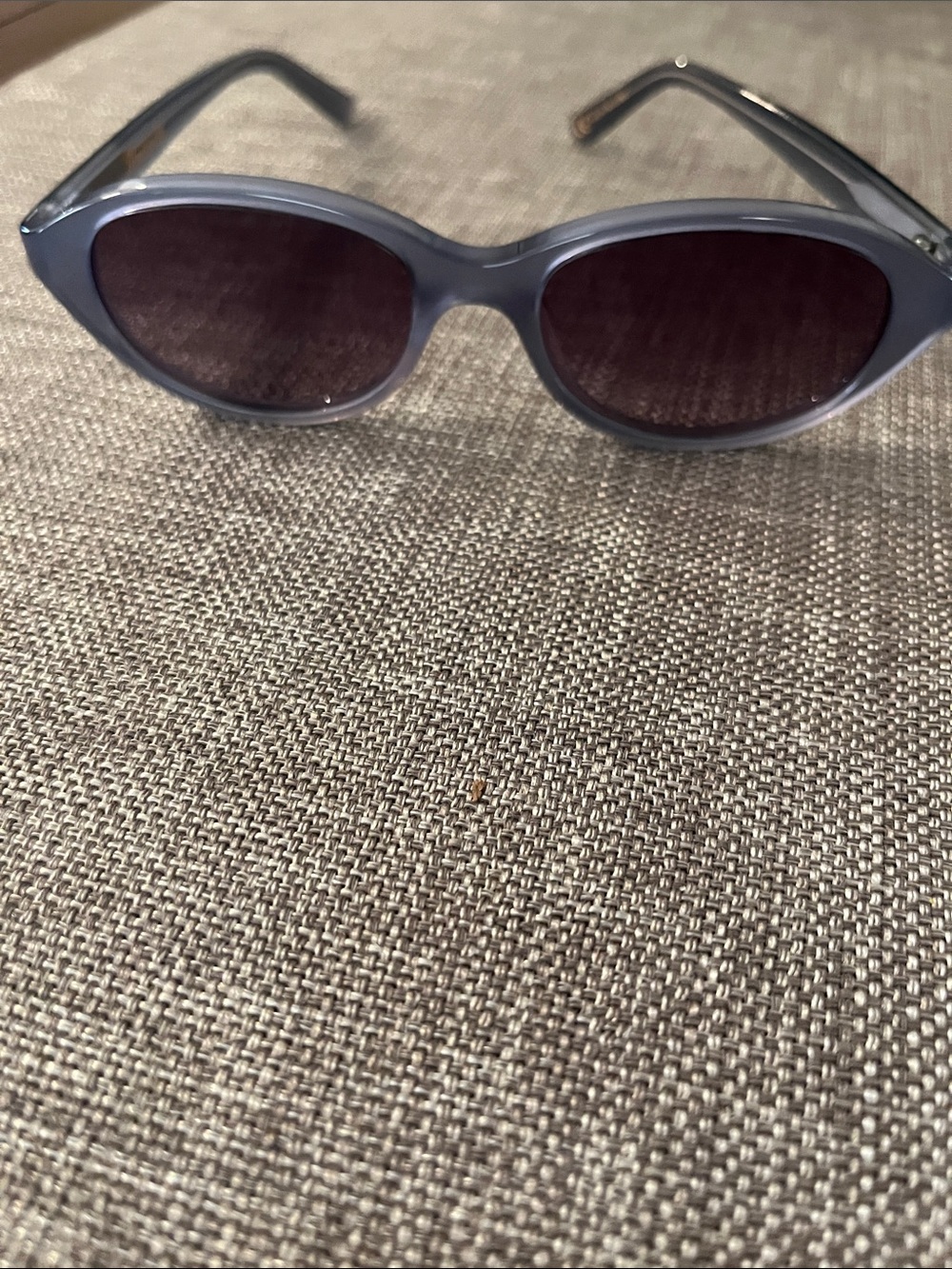 Madewell Women's Oval Sunglasses - Light Blue Frame, Brown Lenses